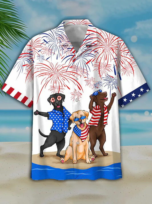 Men's Independence Day Is Coming Casual Hawaiian Shirt, USA Patriotic Hawaiian Shirt HO0726