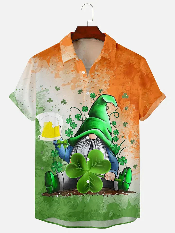 Men's St. Patrick's Day Printed Shirt, Gnome hawaiian shirt PO0134