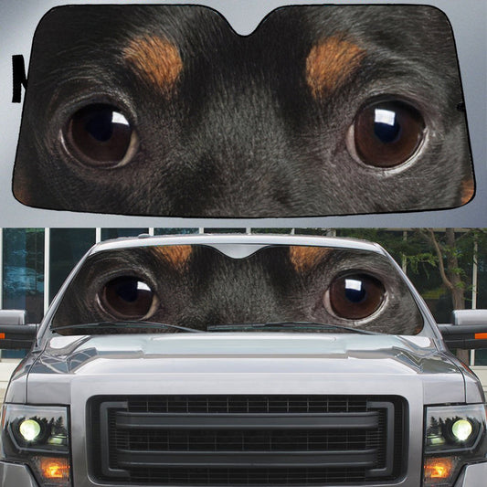 Miniature Pinscher's Eyes Beautiful Dog Eyes Car Sun Shade Cover Auto Windshield SO0381