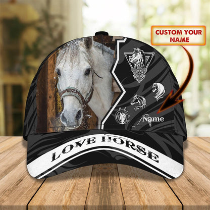 Tendpins Premium Unique 3D Full Print Baseball Horse Cap, Custom Name Classic 3D Hat Cap For Horse Lovers CO0401