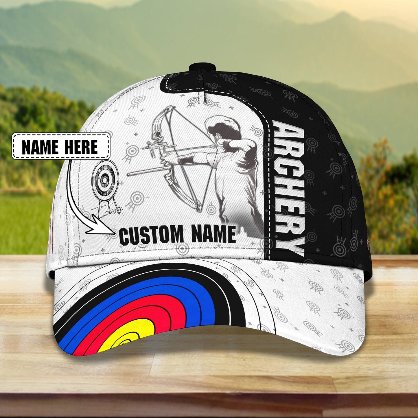 3D Classic Cap Archery Personalized Name Cap Tendpins CA0978