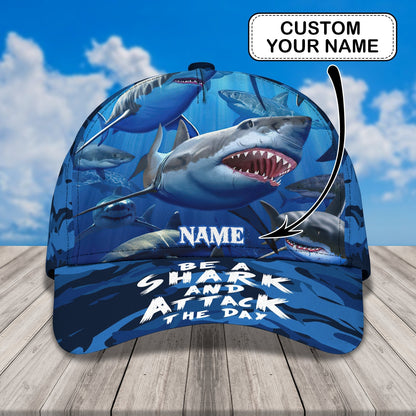 3D Classic Cap Shark 2 Personalized Name Cap Tendpins CA1370