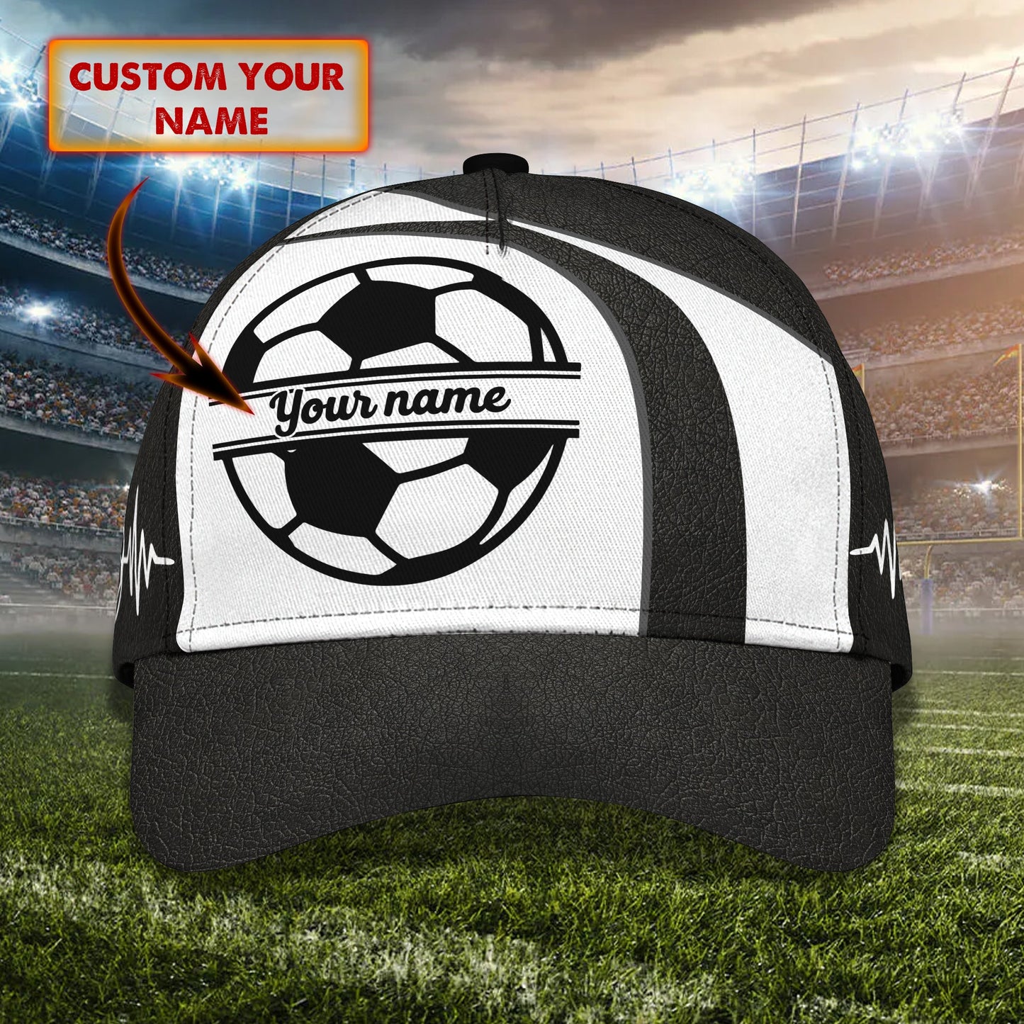 3D Classic Cap Soccer Personalized Name Cap Dp368 Tendpins CA1312