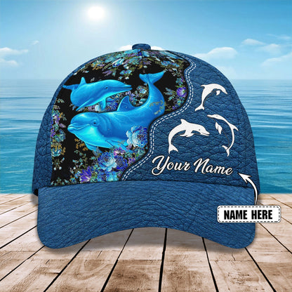 3D Classic Cap Love Dolphins Personalize Name Cap03 Tendpins CA1911