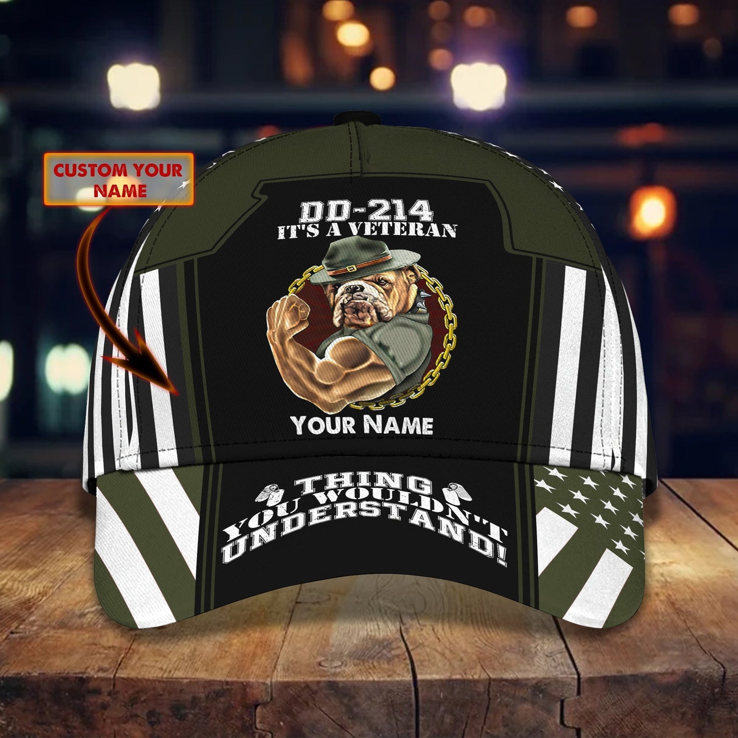 3D Classic Cap Namapersonalized Name Cap06 Veteran Tendpins CA1752