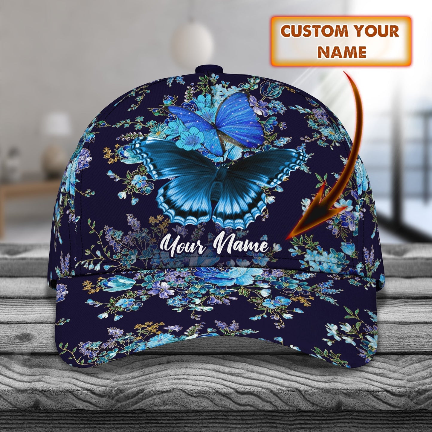 3D Classic Cap Butterfly Personalized Name Cap Namacap083 Tendpins CA2280