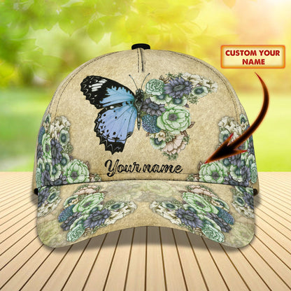 3D Classic Cap Butterfly Personalized Name Cap Namacap076 Tendpins CA1400