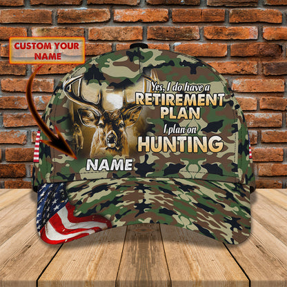 3D Classic Cap American Deer Hunting 3Personalized Name Cap Tendpins CA1582