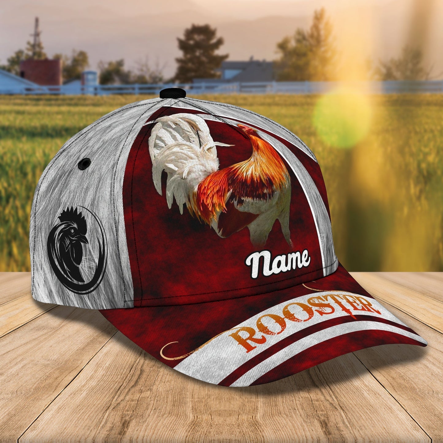 3D Classic Cap Rooster 04 Personalize Name Cap Tendpins CA1337