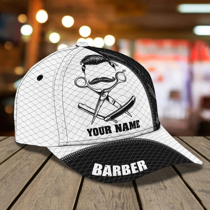 3D Classic Cap Barber Personalized Name Cap 24 Tendpins CA0982