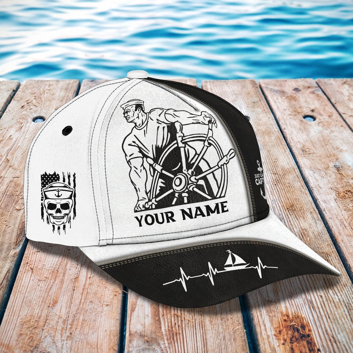 3D Classic Cap Sailor 01 Personalized Name Cap Tendpins CA1334