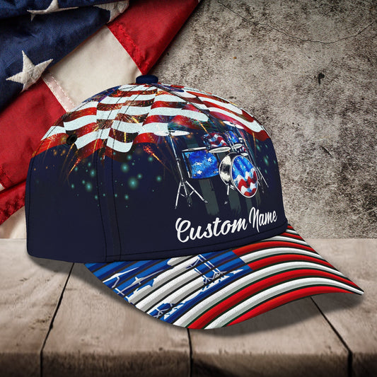 3D Classic Cap Drum Personalized Name Cap 26 Tendpins CA0798