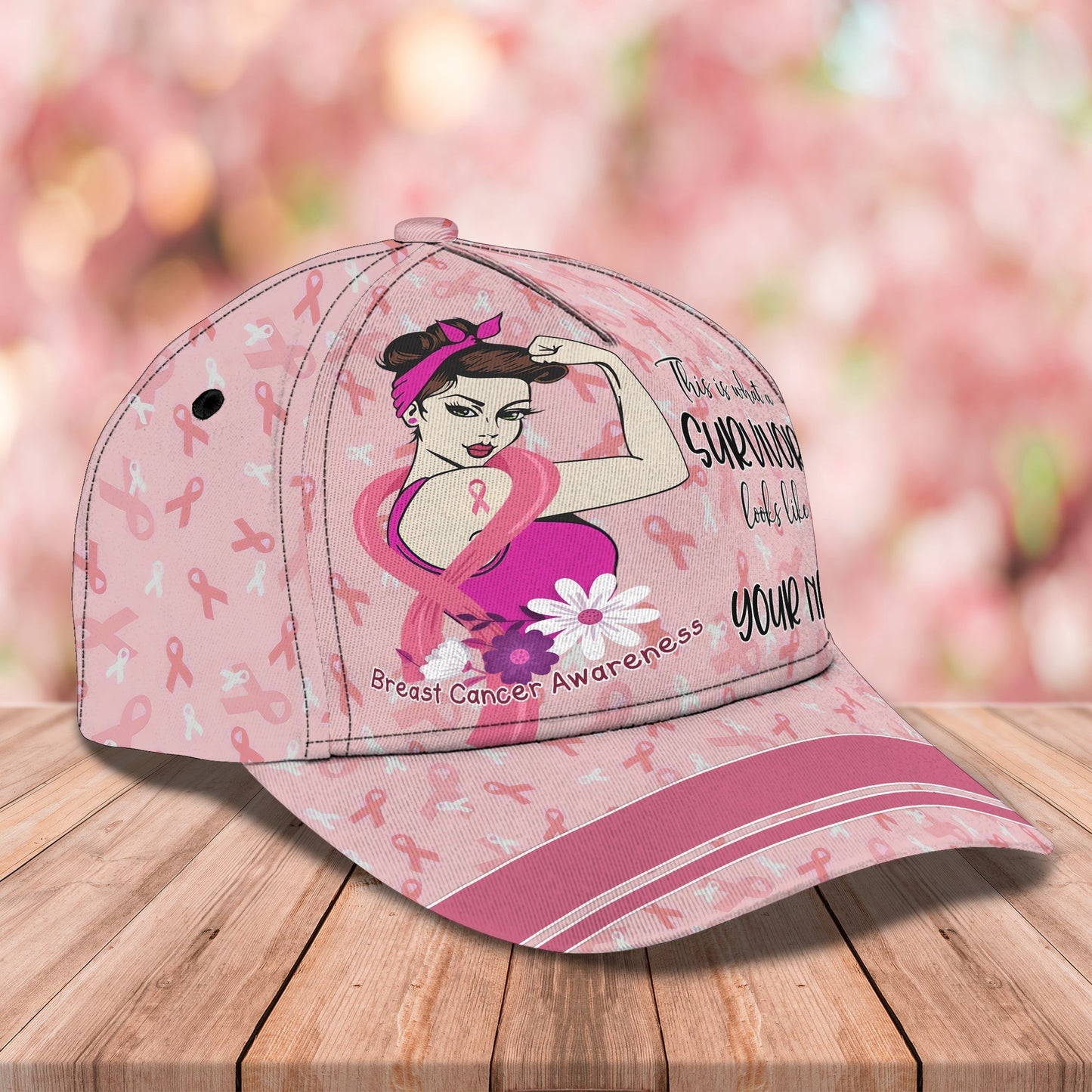 3D Classic Cap Survivor Look Like Personalized Name Cap Tendpins CA1441