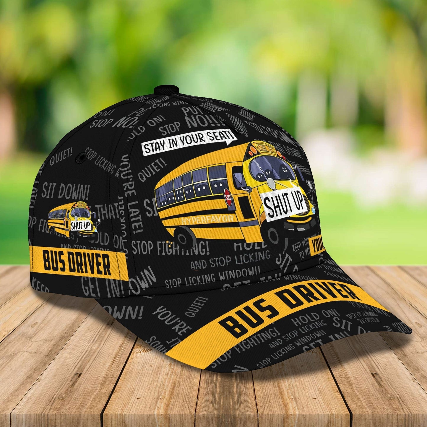 3D Classic Cap School Bus 9 Personalized Name Cap 2 Tendpins CA1666