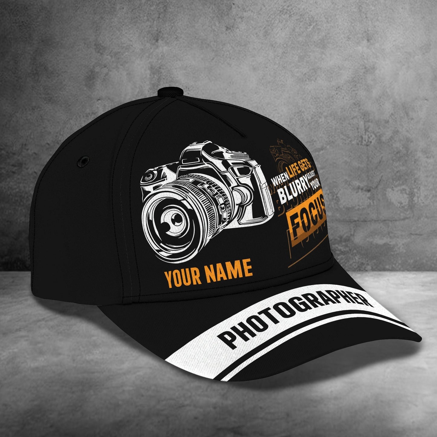 3D Classic Cap Camera Classic Cap Personalized Name Cap Tendpins CA1362