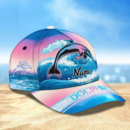 3D Classic Cap Dolphin Dt Personalized Name Cap Tendpins CA1634