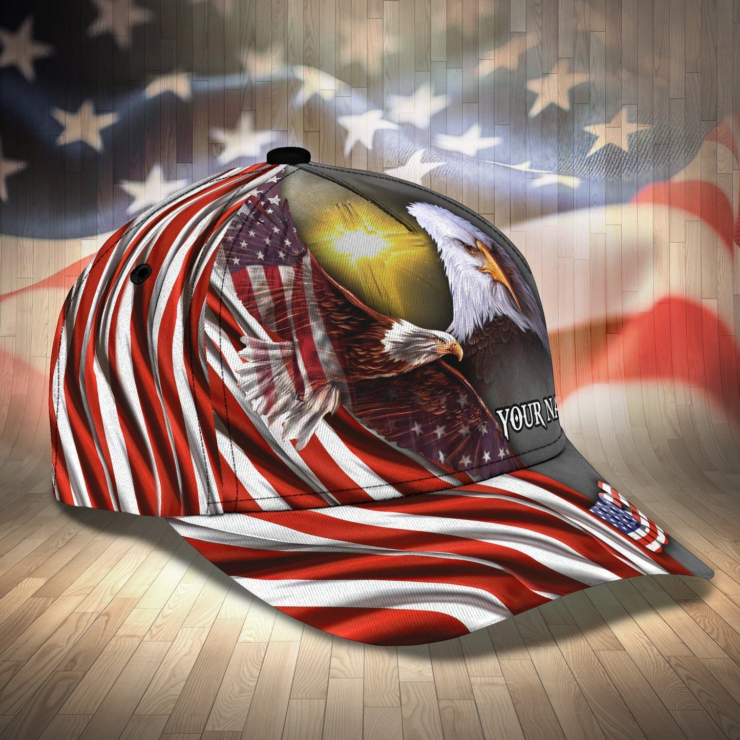 Personalized Usa Flag Cap Hat, 3D Full Printed Independence'S Day Baseball Cap Hat, Eagle Us Cap Hat CO0147