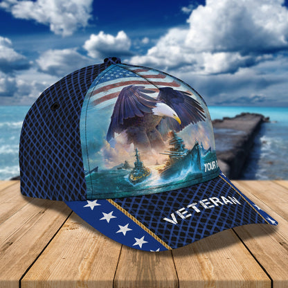 3D Classic Cap Personalized Name Cap 01 Veteran Navy Tendpins CA2447