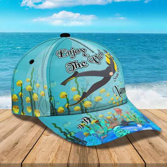 3D Classic Cap Scuba Diver Personalized Name Cap 114 Tendpins CA1377