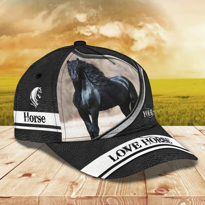 Tendpins Premium Unique 3D Full Print Baseball Horse Cap, Custom Name Classic 3D Hat Cap For Horse Lovers CO0401