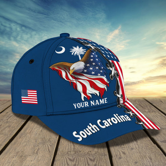 3D Classic Cap South Carolina Personalized Name Cap 01 Tendpins CA1633