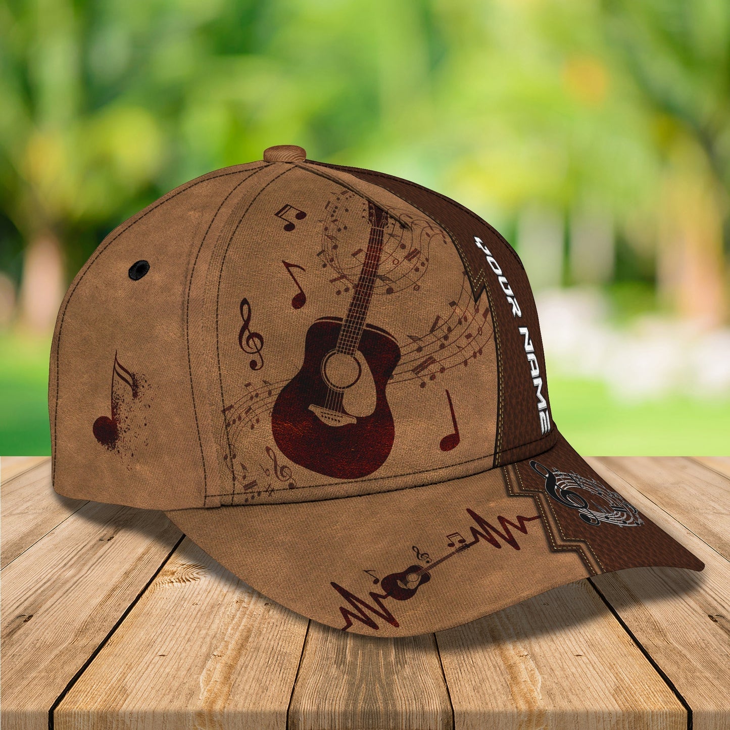 3D Classic Cap Guitar Personalized Name Cap 01 Tendpins CA2394