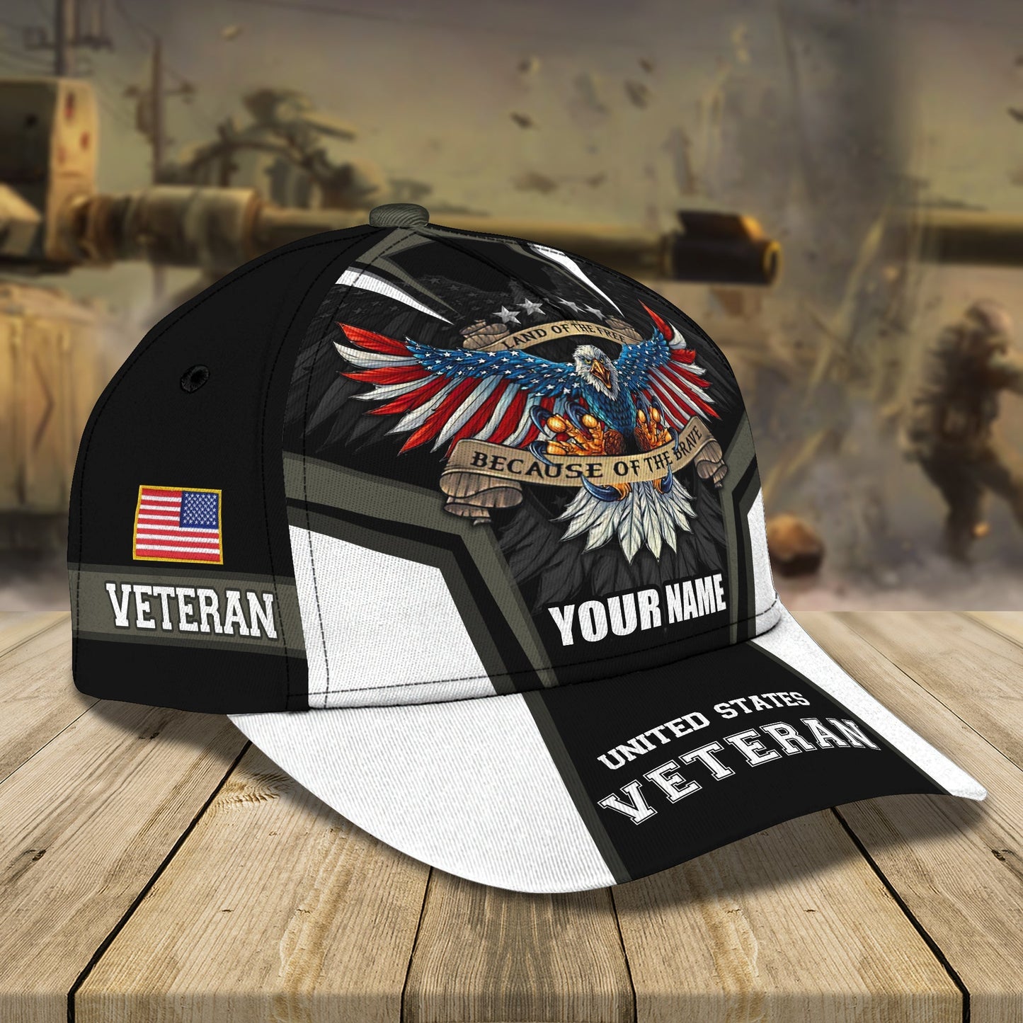 3D Classic Cap Veteran Personalized Name Cap 011 Tendpins CA1723