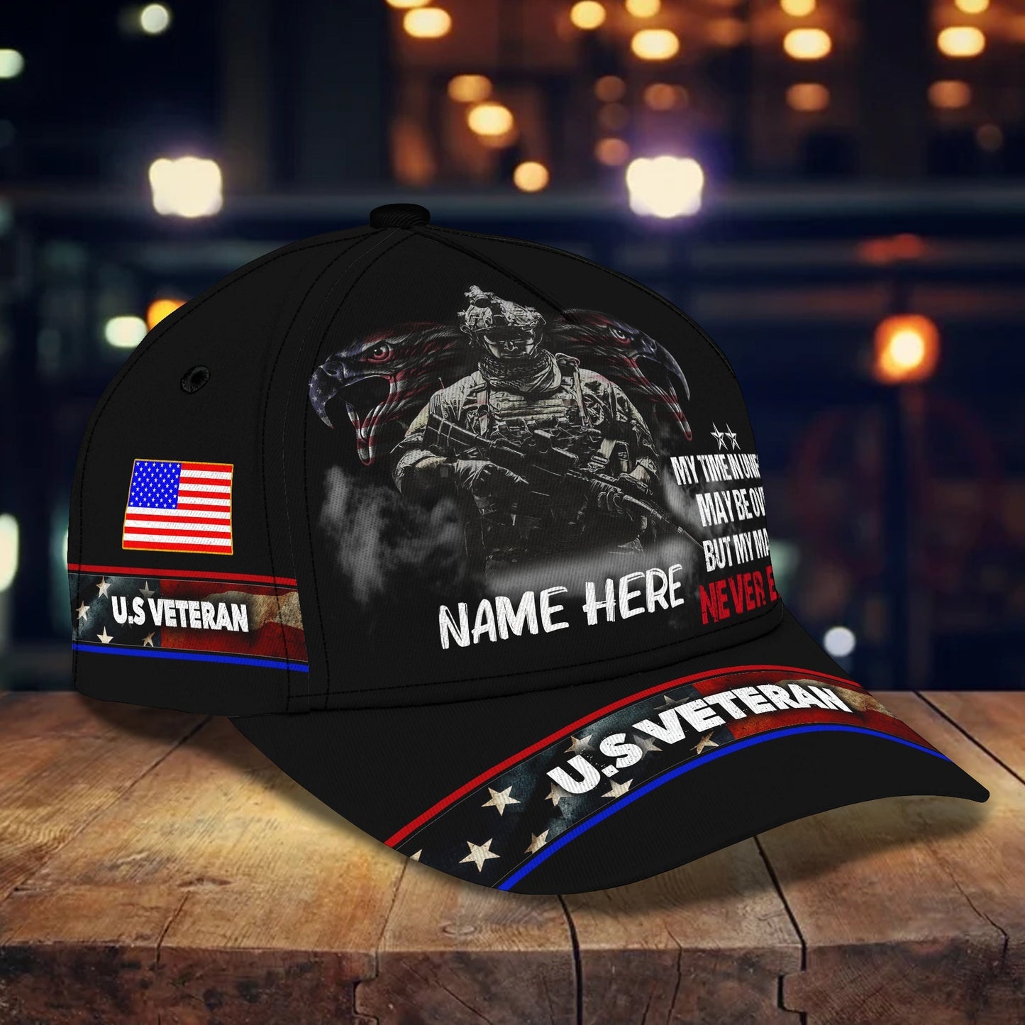 3D Classic Cap Namapersonalized Name Cap03 Veteran Tendpins CA1681