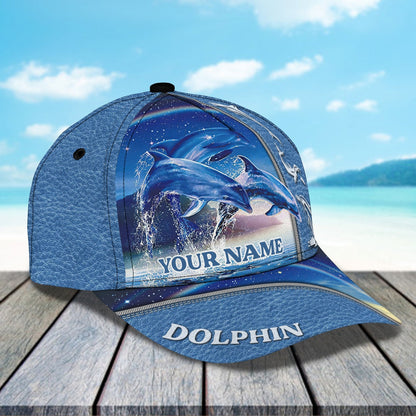 3D Classic Cap Dolphin Lover Personalized Name Cap Tendpins CA1873