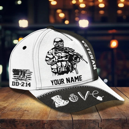 3D Classic Cap Veteran Personalized Name Cap 88 Tendpins CA1225