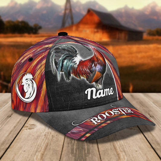 3D Classic Cap Rooster 05 Personalize Name Cap 204 Tendpins CA1069