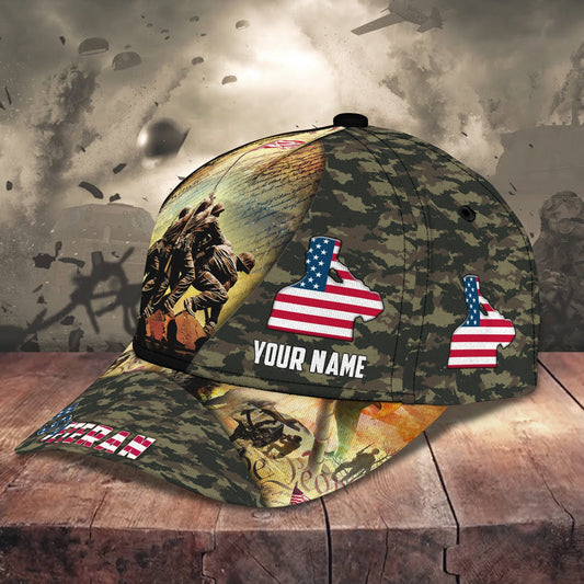 3D Classic Cap U.S Veteran 9 Personalized Name Cap Tendpins CA1384