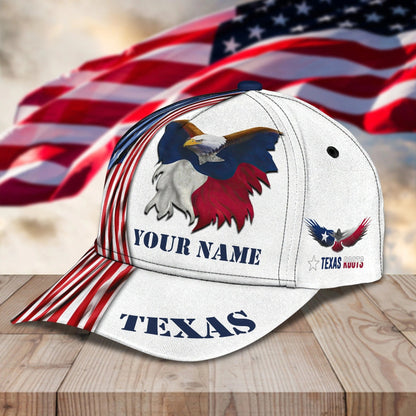 Custom 3D All Over Print Texas Roots Cap Hat, Eagle Texas Classic Cap, Baseball Texas Caps CO0386