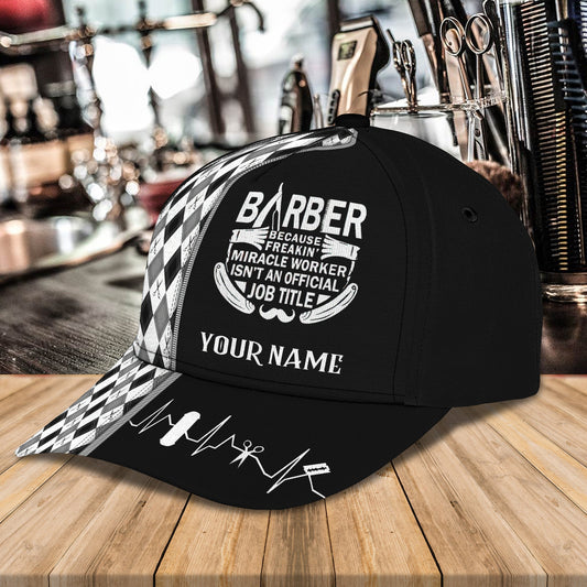 3D Classic Cap Barber Personalized Name Cap 63 Tendpins CA2213