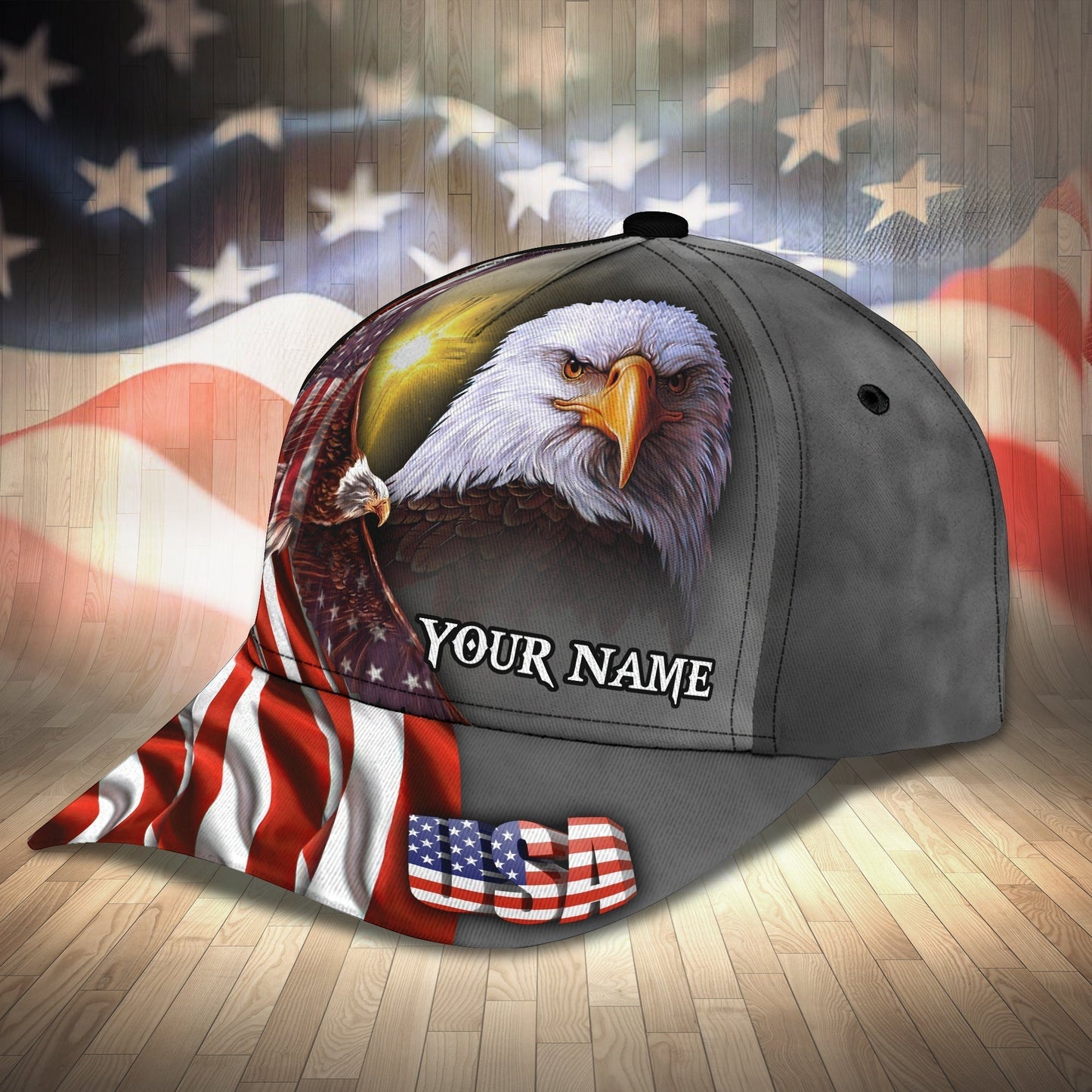 Personalized Usa Flag Cap Hat, 3D Full Printed Independence'S Day Baseball Cap Hat, Eagle Us Cap Hat CO0147