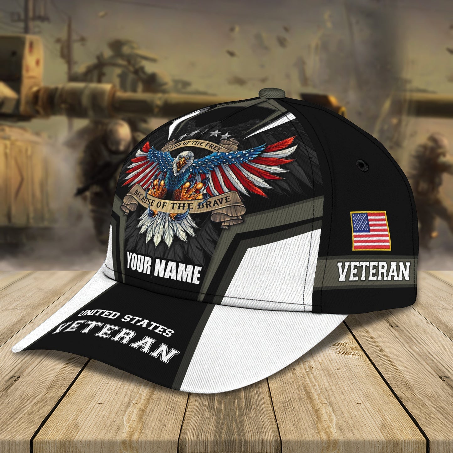 3D Classic Cap Veteran Personalized Name Cap 011 Tendpins CA1723