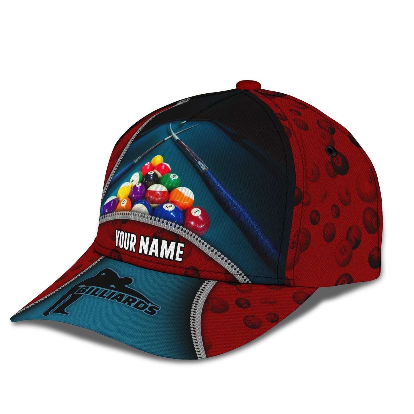 3D Classic Cap Billiard Personalized Name Cap 836 Tendpins CA2102