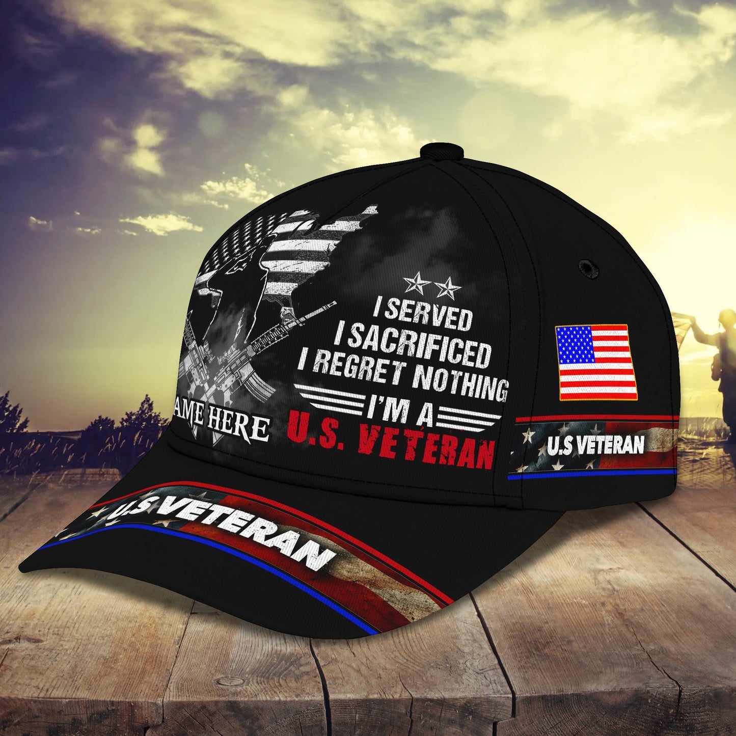 3D Classic Cap Namapersonalized Name Cap05 Veteran Tendpins CA1680