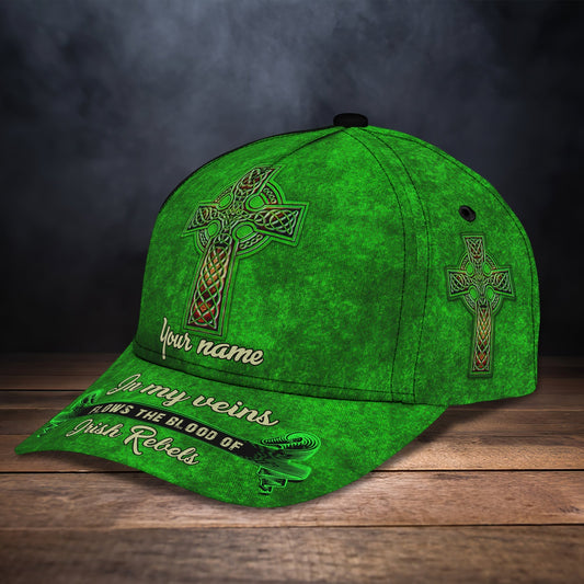 3D Classic Cap Irish Pride Personalized Name Cap 27 Tendpins CA2364