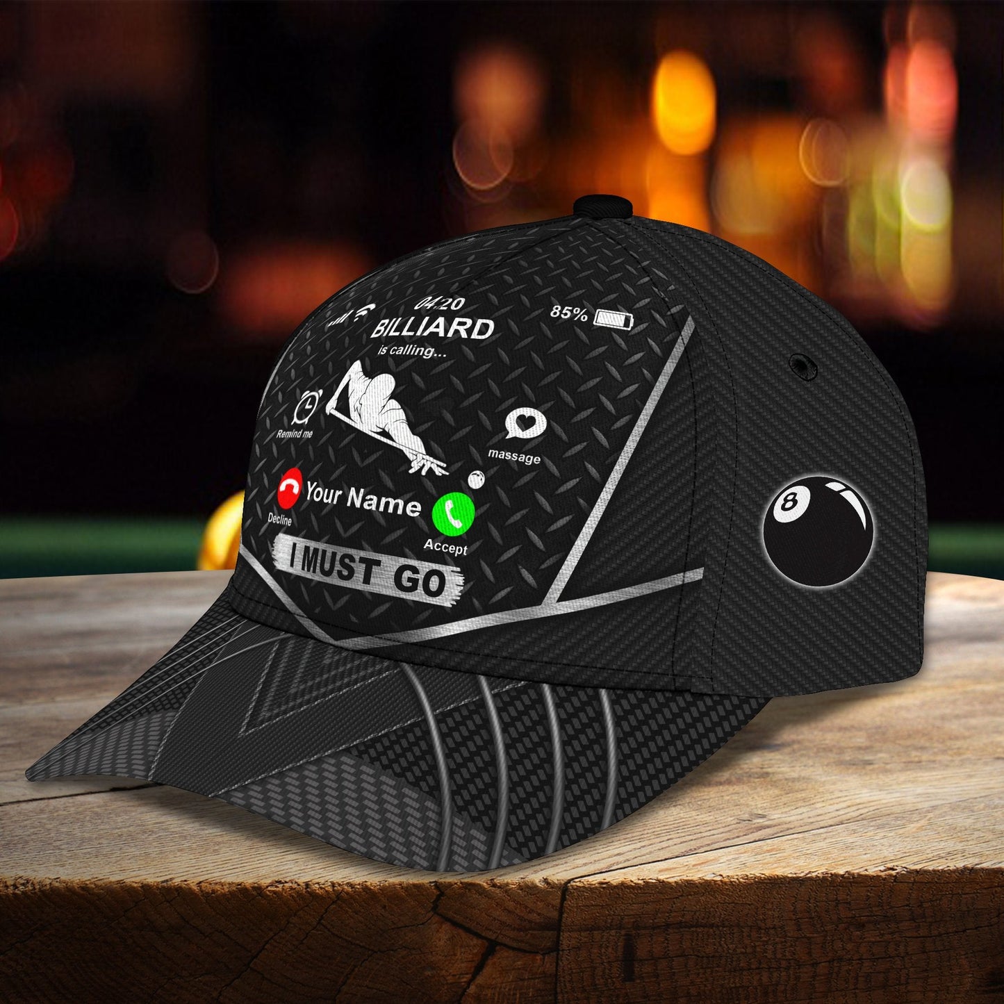 3D Classic Cap Billiard Is Calling . . .Personalized Name Cap 174 Tendpins CA2099