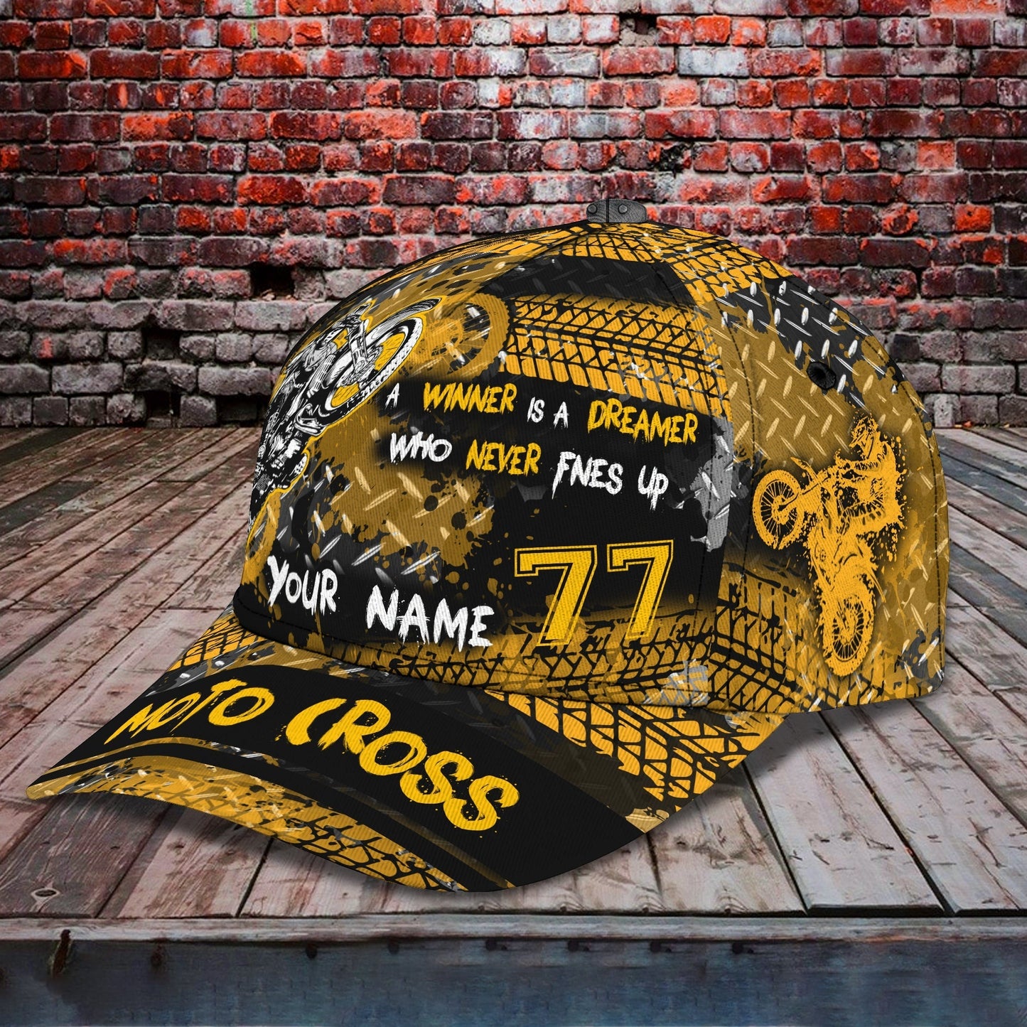 3D Classic Cap Motocross Personalized Name Cap Tendpins CA2063