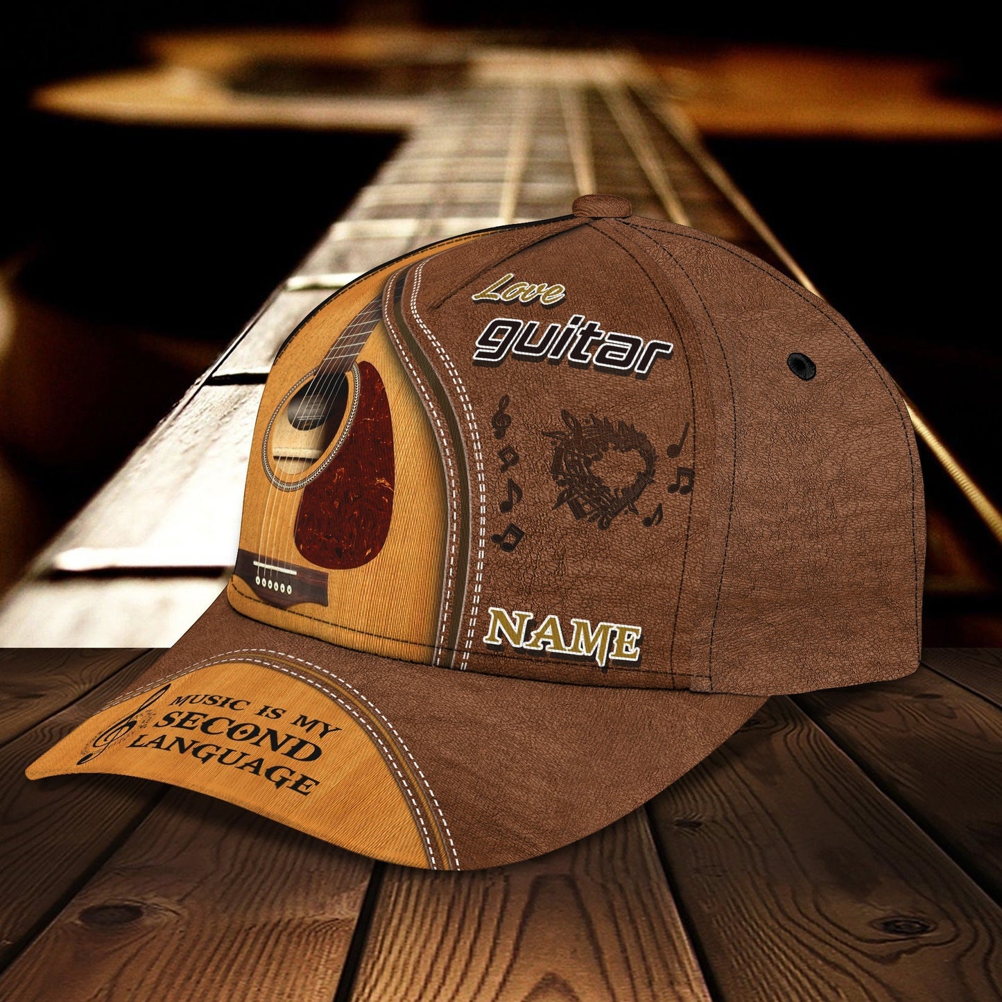 3D Classic Cap Guitar Personalize Name Cap 01 Tendpins CA1586