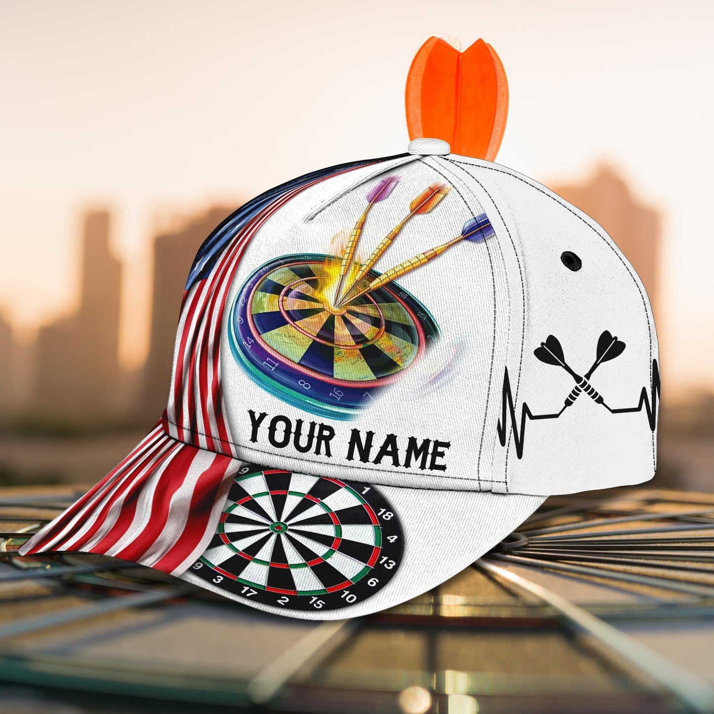 3D Classic Cap Love Darts Personalized Name Cap 02 201 Tendpins CA1451