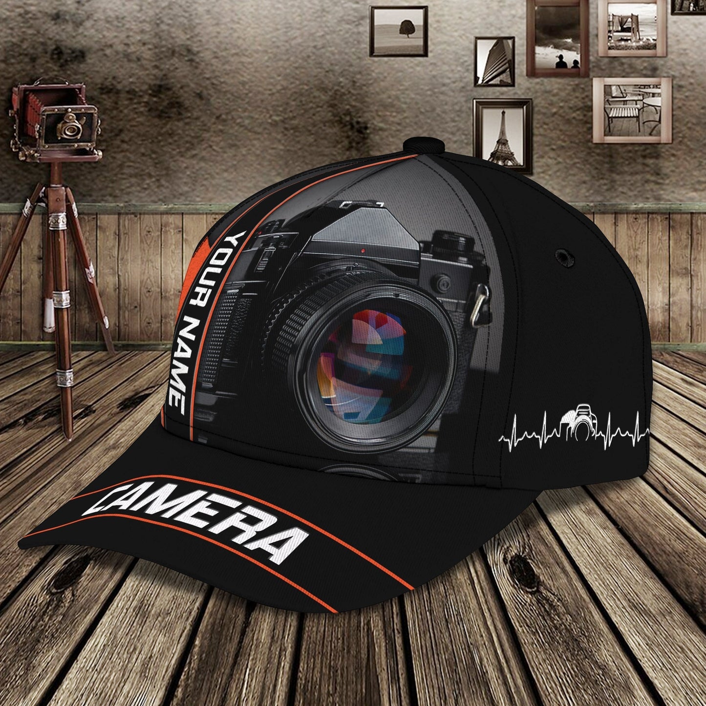 3D Classic Cap Camera Personalized Name Cap 256 Tendpins CA2381