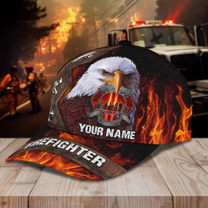 3D Classic Cap Fire Fighter 03 Personalized Name Cap Tendpins CA1138