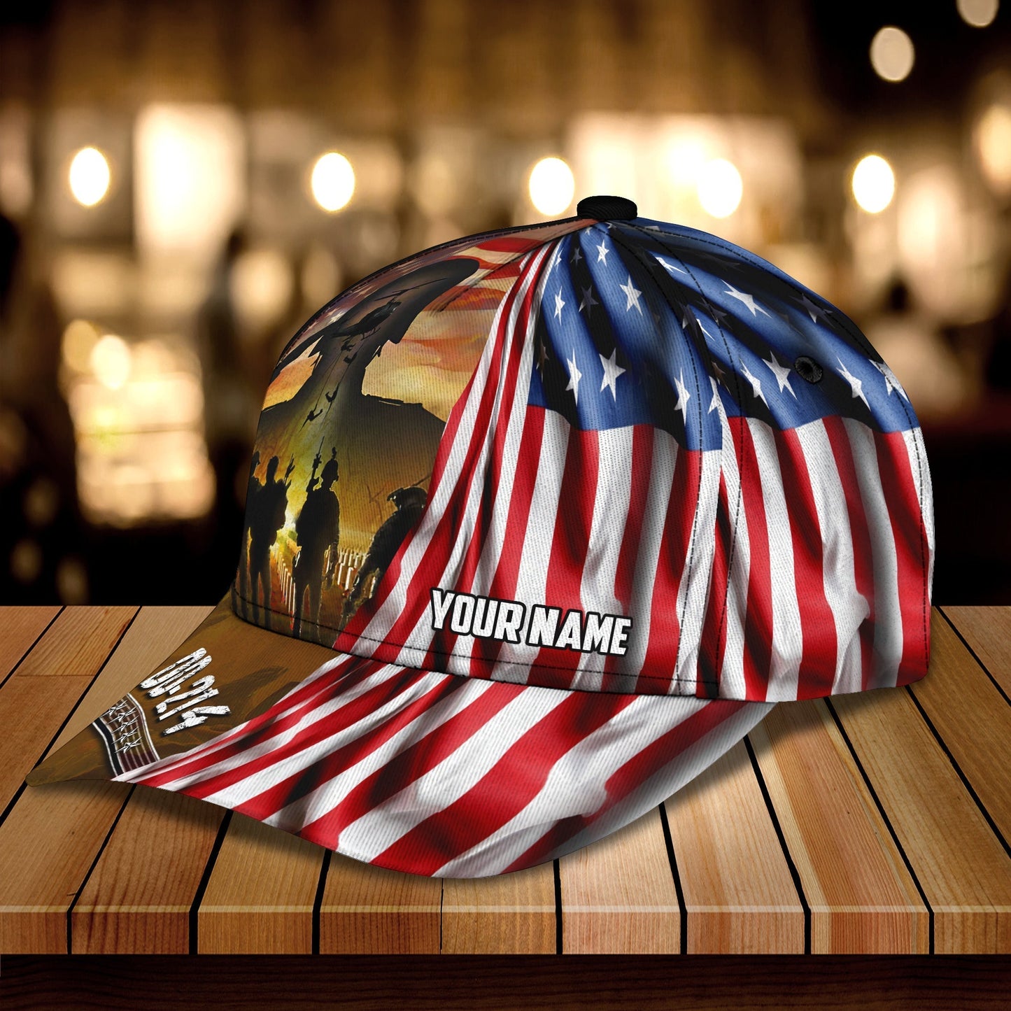 3D Classic Cap Personalized Name Cap21 Veteran Tendpins CA1877