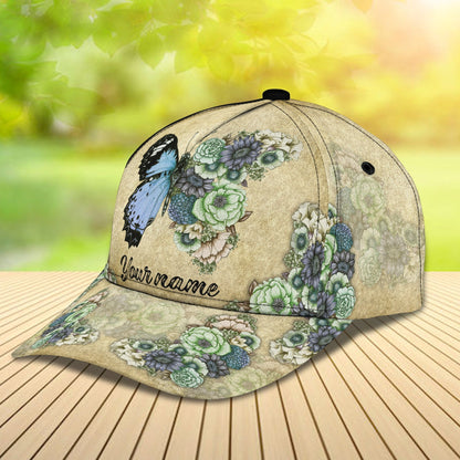 3D Classic Cap Butterfly Personalized Name Cap Namacap076 Tendpins CA1400