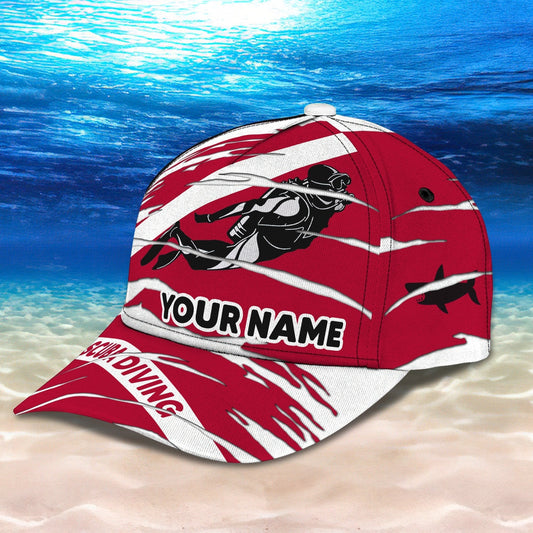 3D Classic Cap Scuba Diving 2 Personalized Name Cap Tendpins CA2315