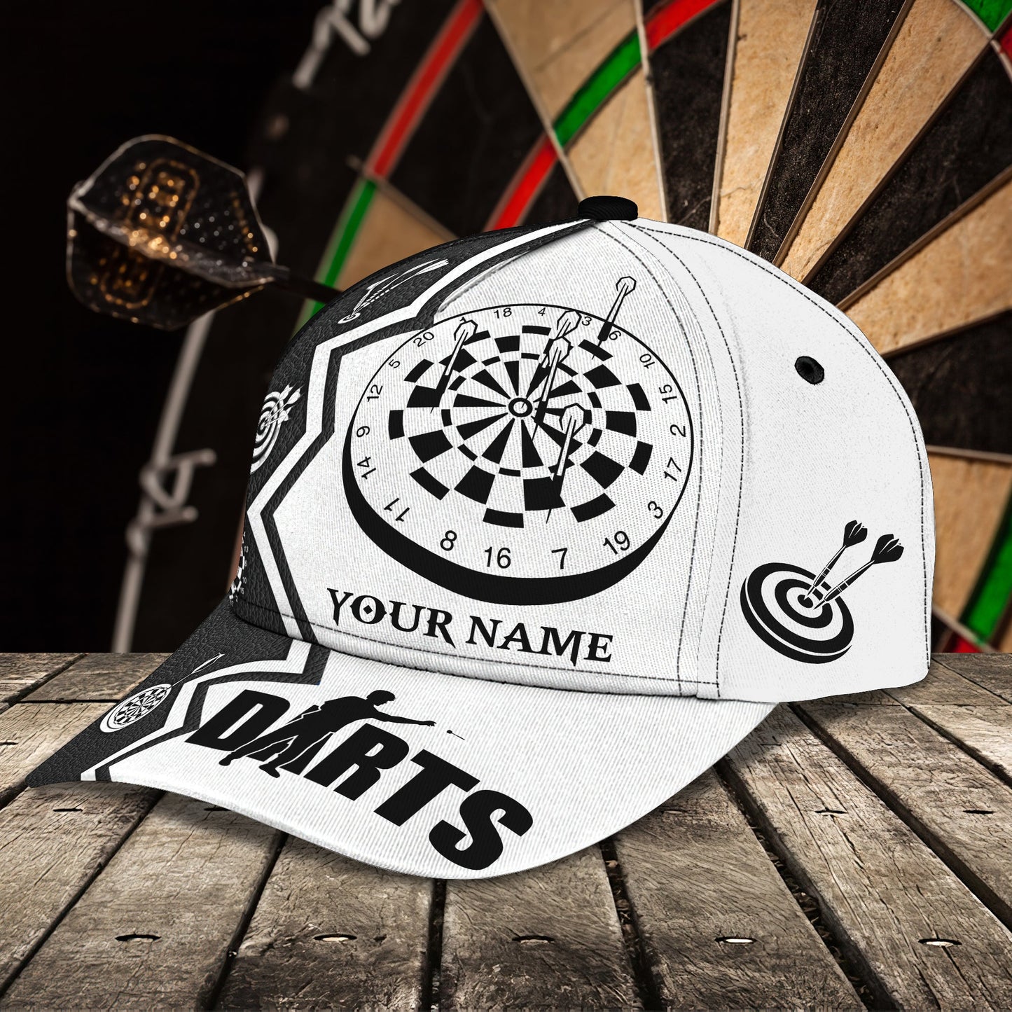 3D Classic Cap Darts 02 Personalized Name Cap Tendpins CA1298