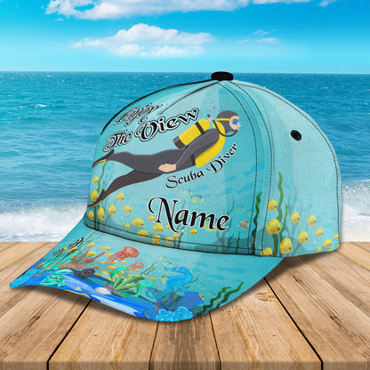 3D Classic Cap Scuba Diver Personalized Name Cap 114 Tendpins CA1377